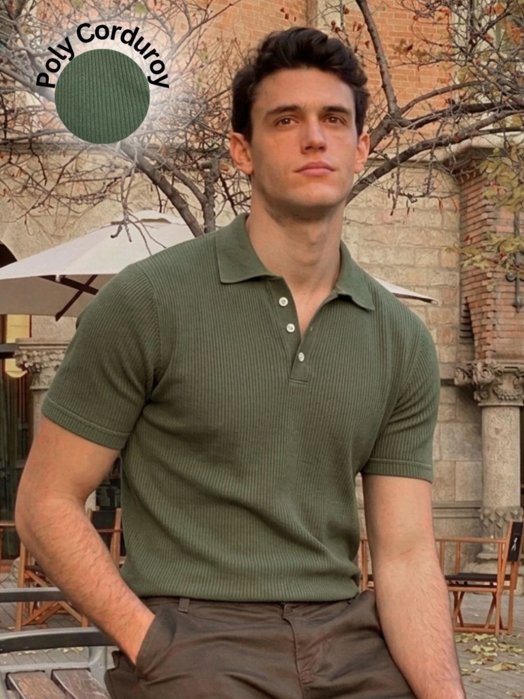 Men Green Polo T-Shirt