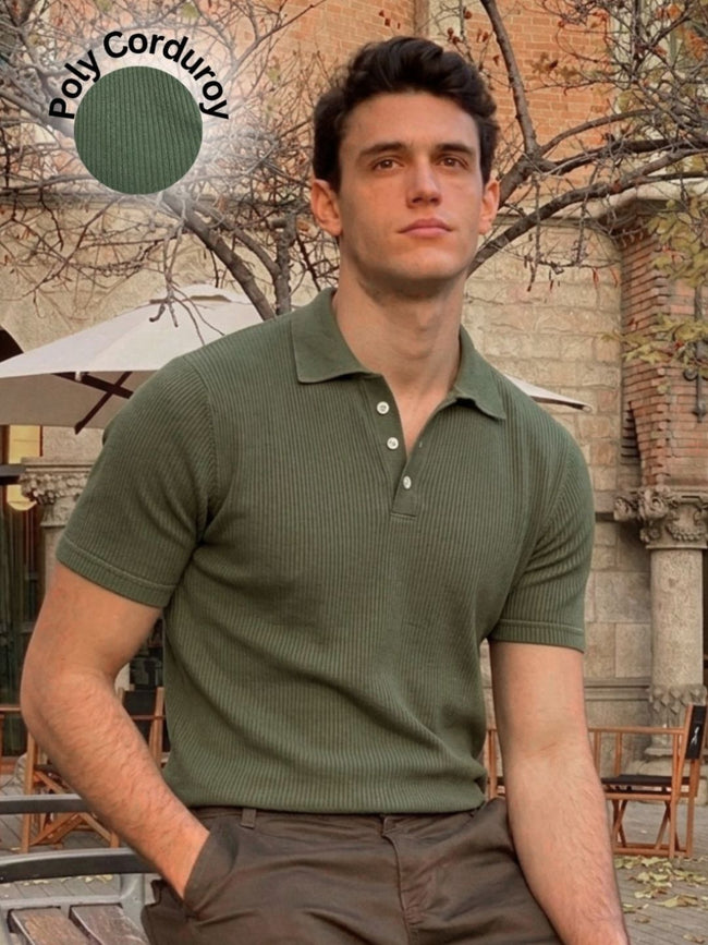 Men Green Polo T-Shirt