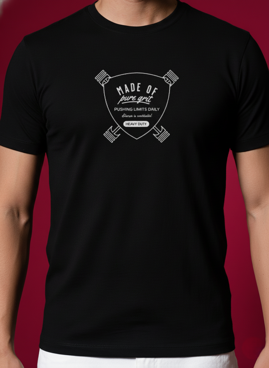 Men Round Neck Cotton T-Shirt