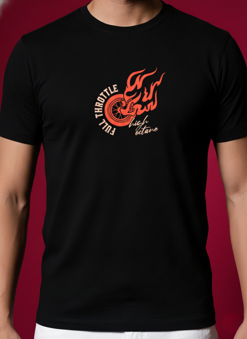 Men Round Neck Cotton T-Shirt