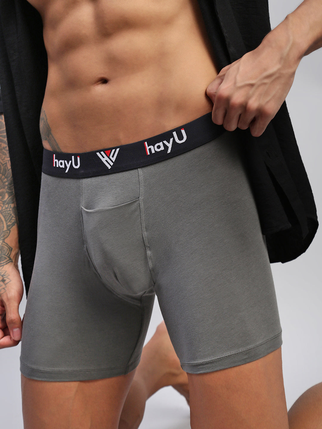 Men Grey Boxer Briefs
