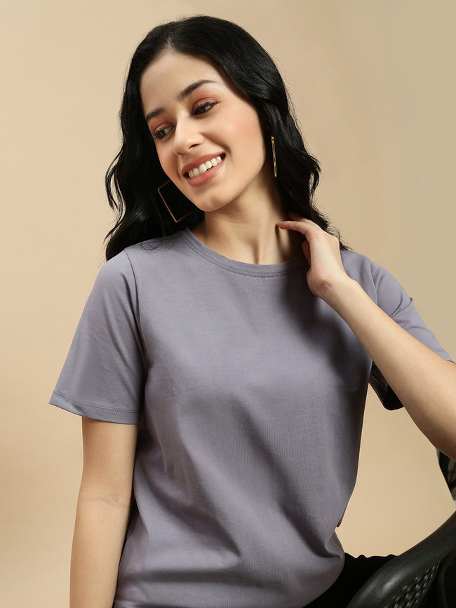 Women Blue Half Sleeve Top