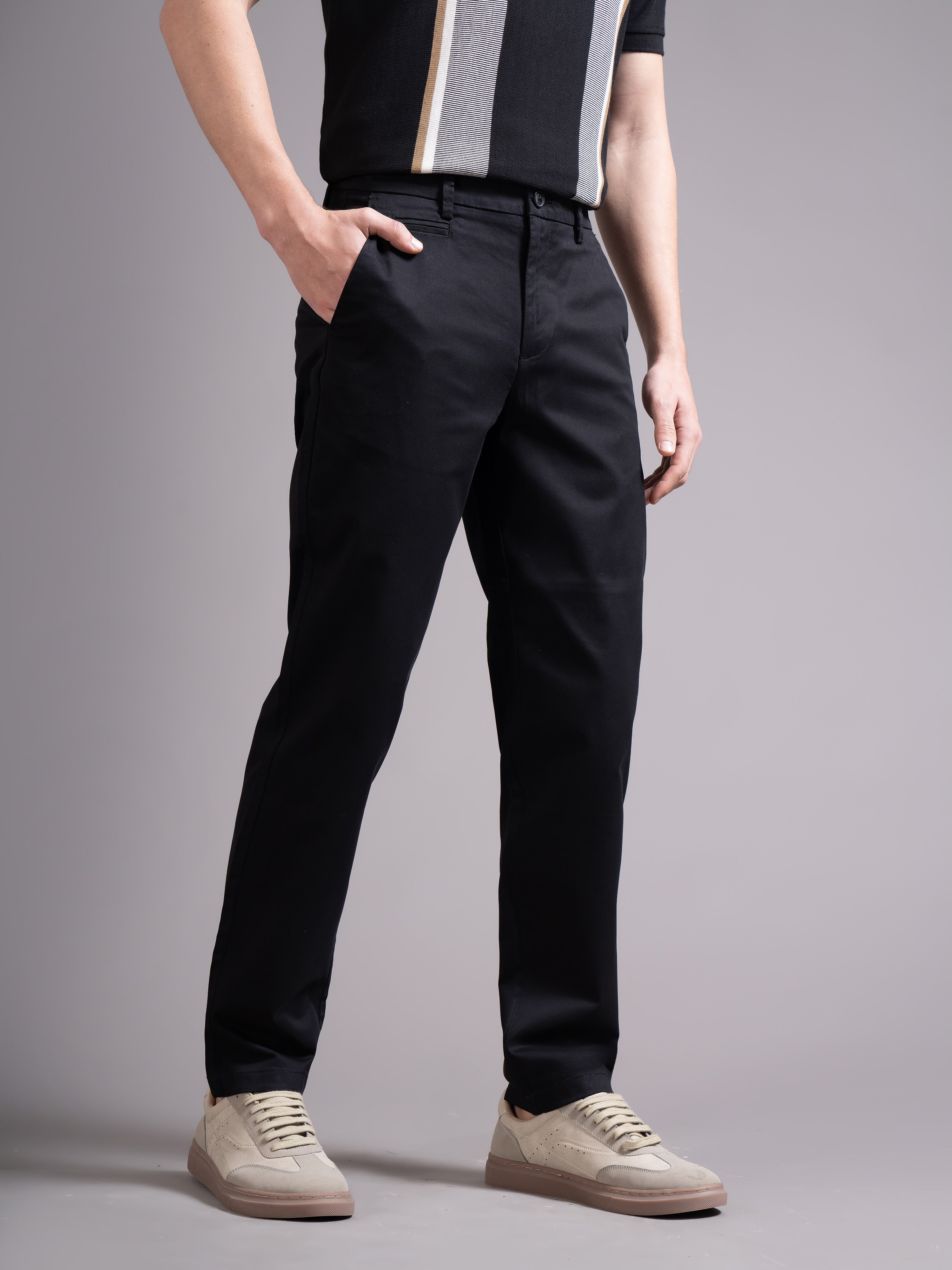 Men Black Smart Slim Fit Chinos