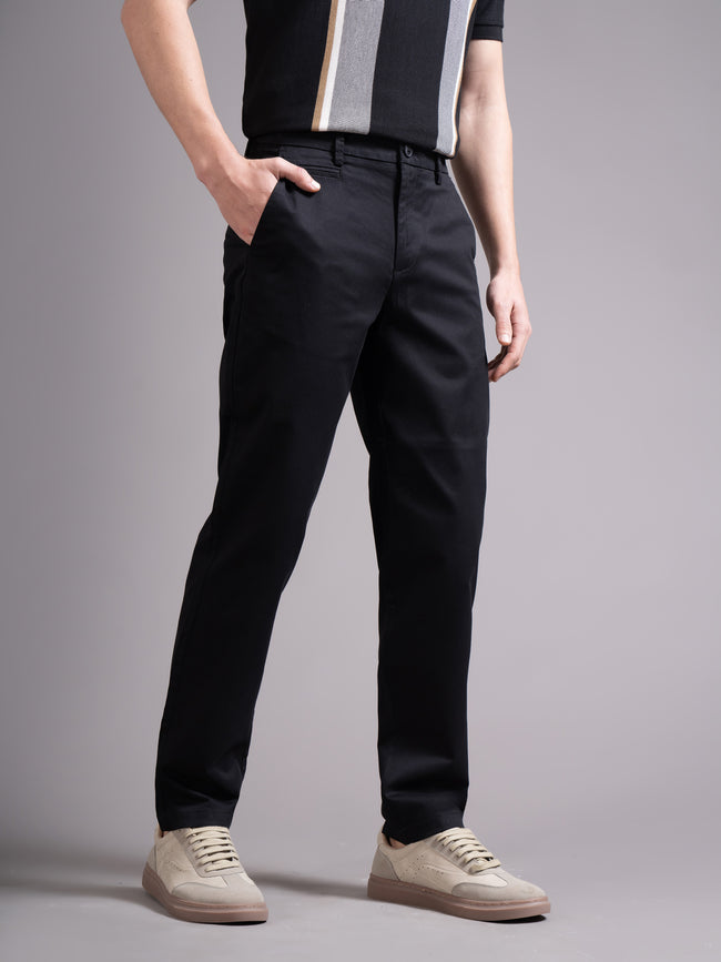 Men Black Smart Slim Fit Chinos