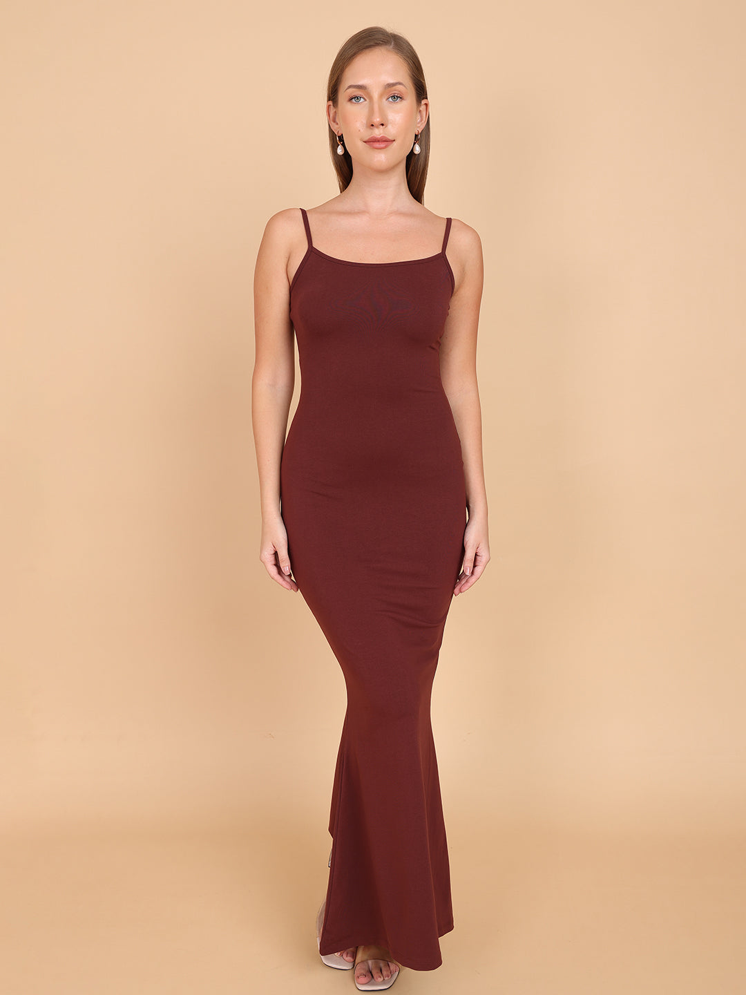 Women Brown Cami Maxi Dress
