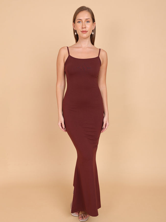 Women Brown Cami Maxi Dress