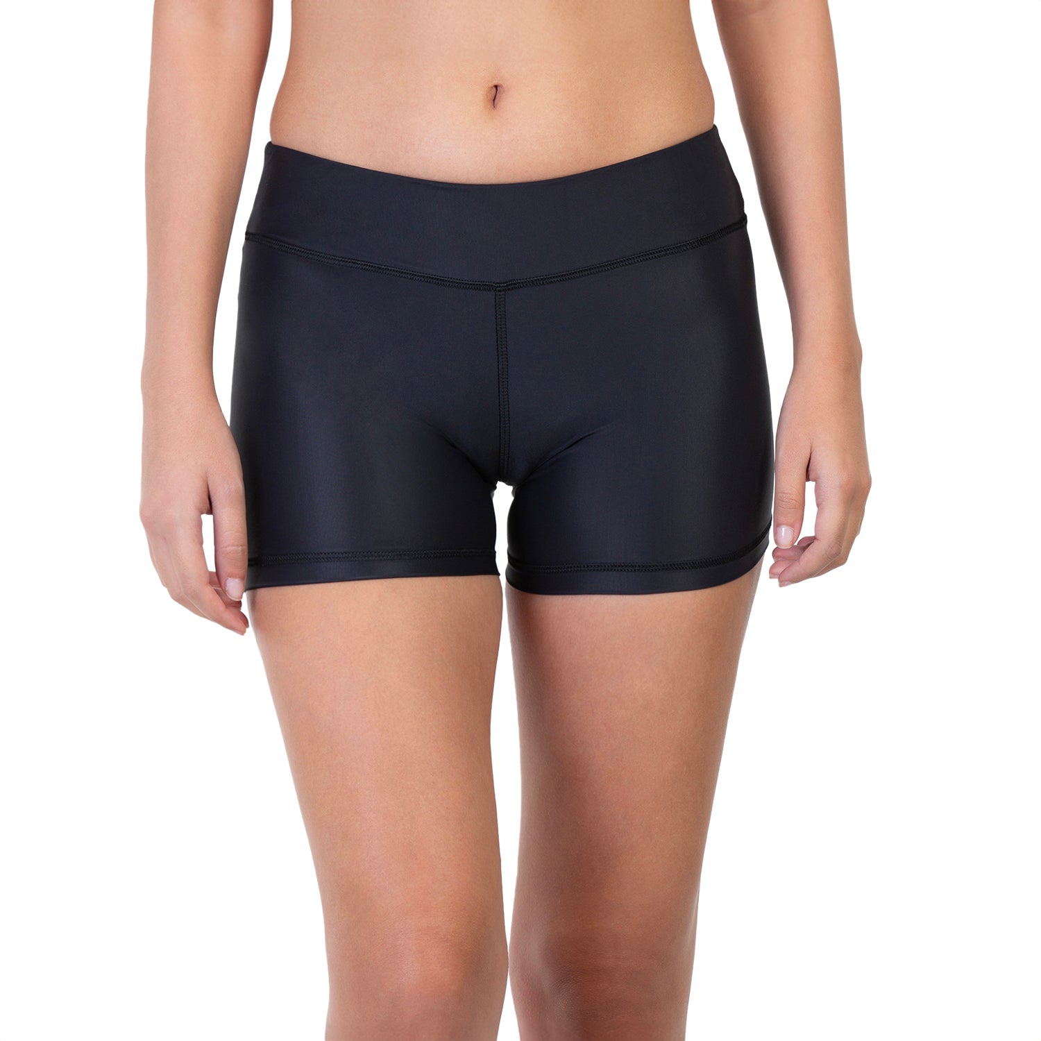Women Black Stretchable Yoga Shorts