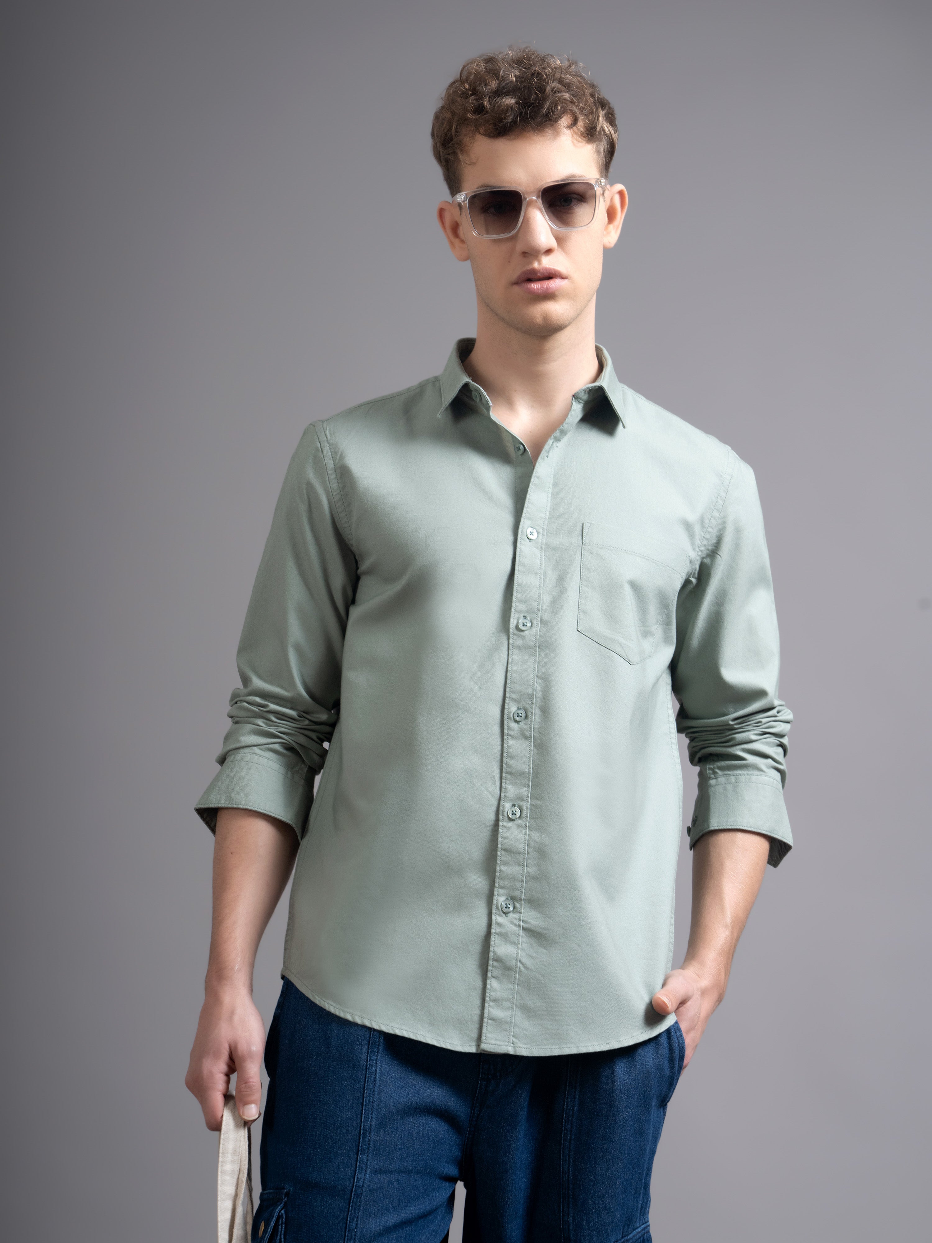 Men Green Casual Shirt