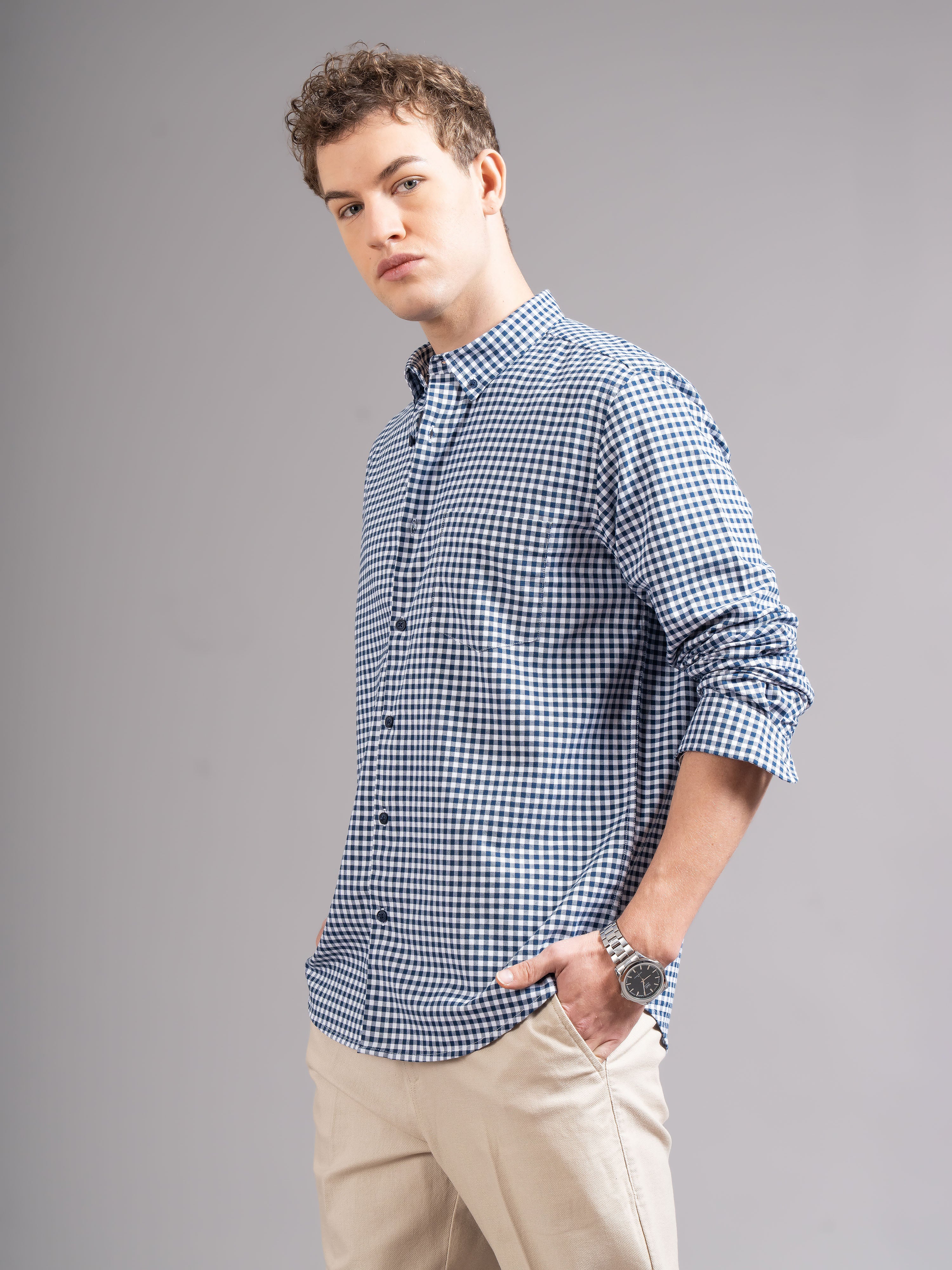 Men Teal Oxford Shirt