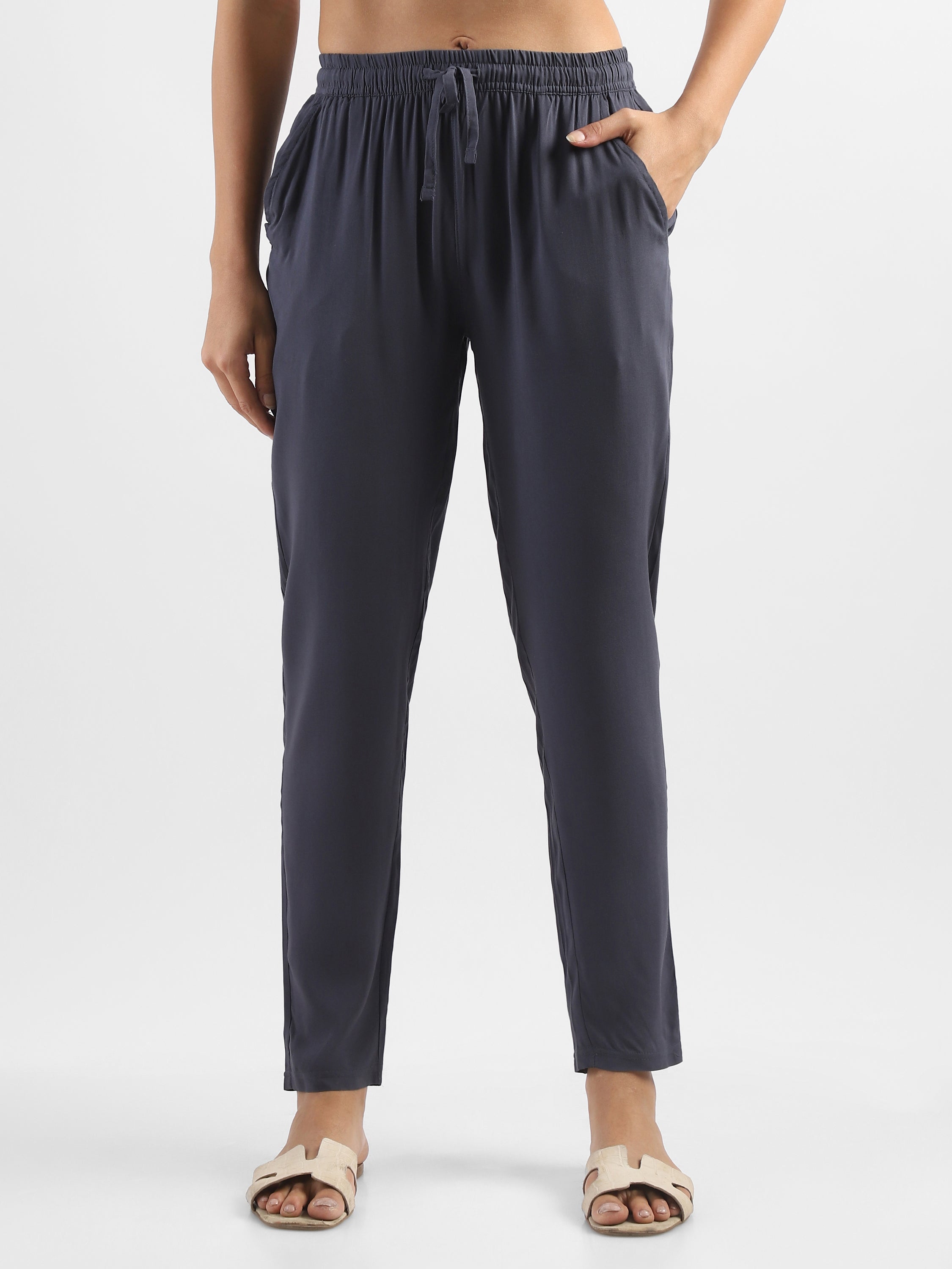 Women Grey Straight fit pants
