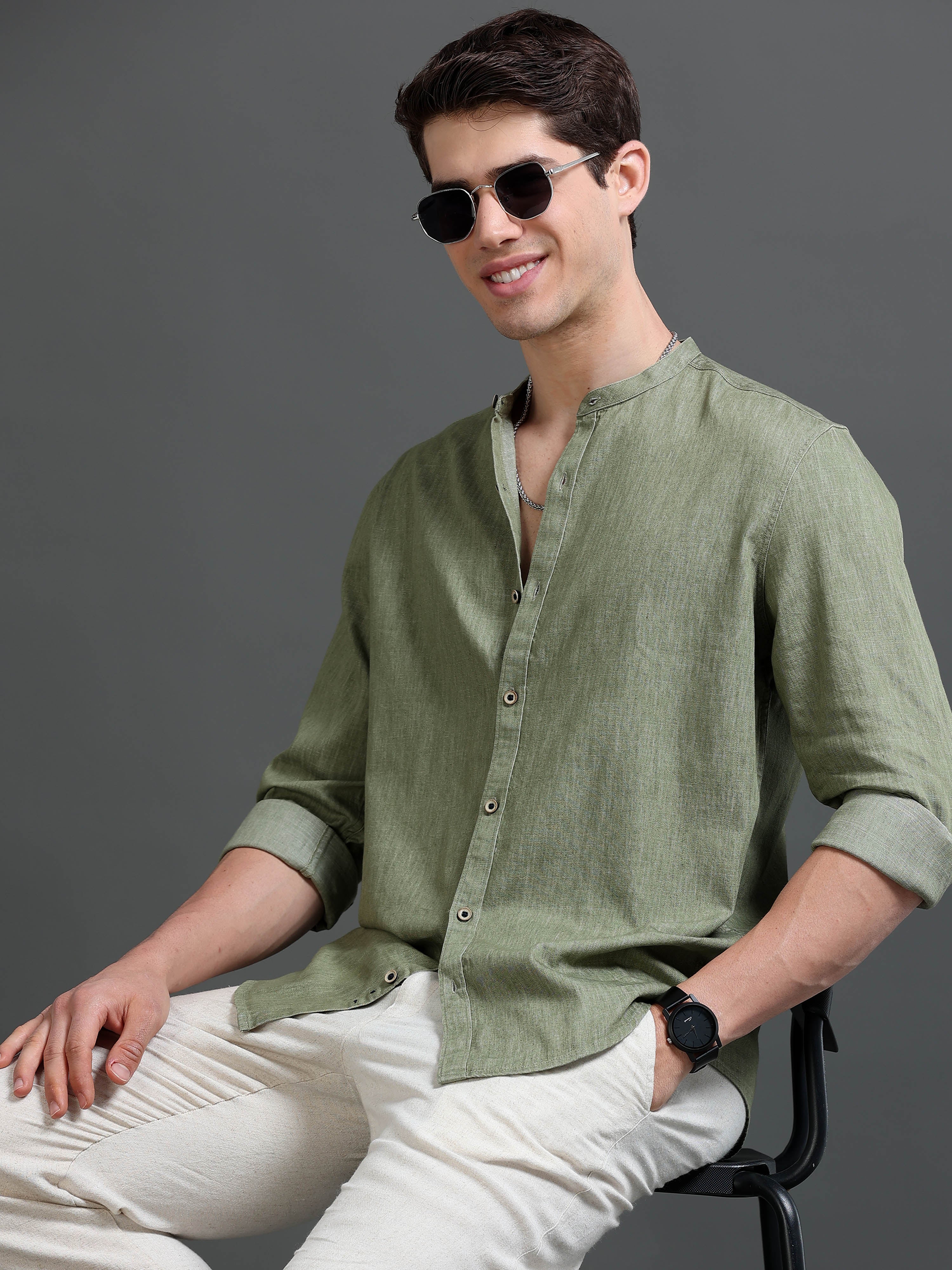 Men Olive Rupo Rainy Shirt