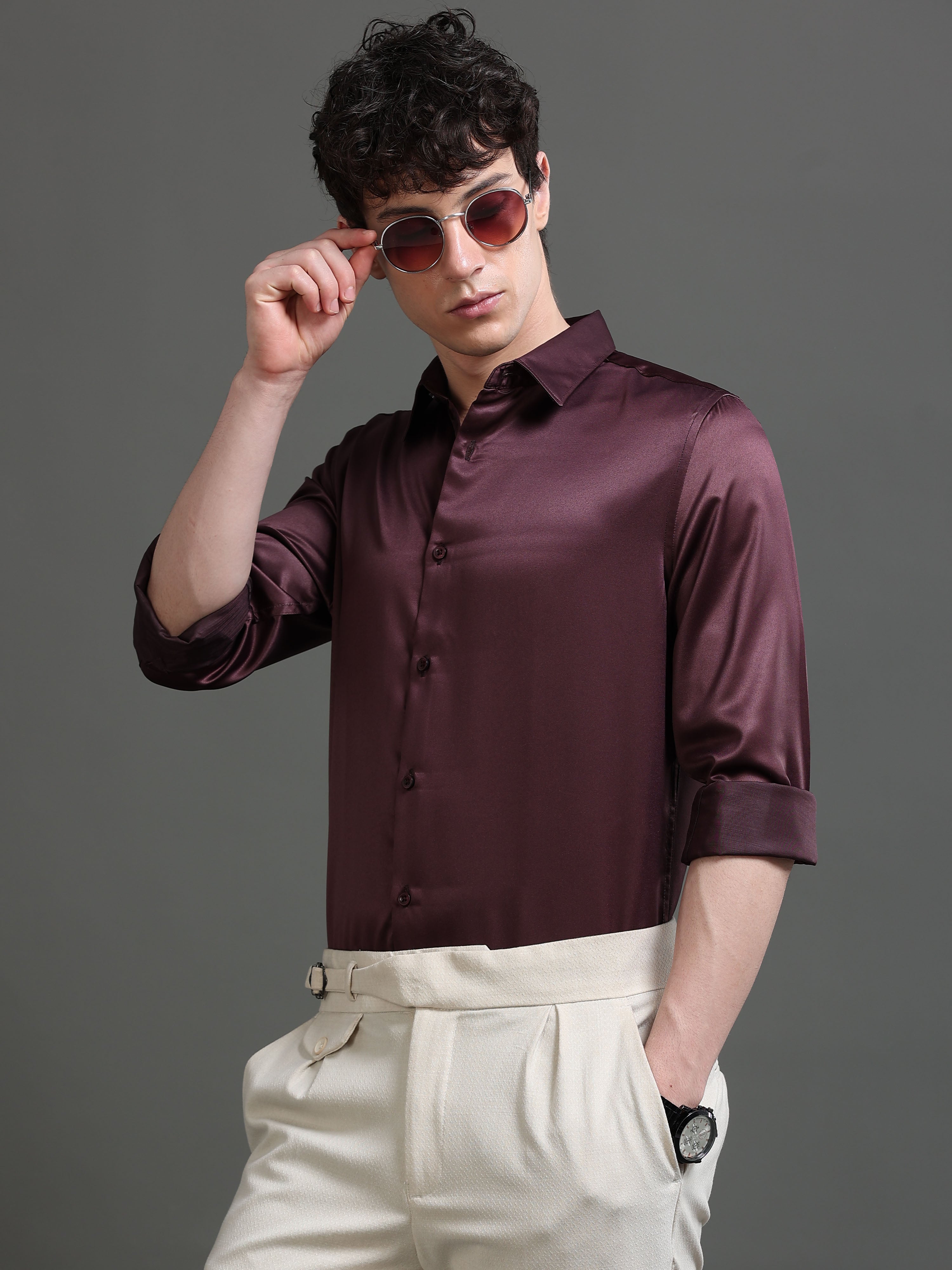 Men Copper Solid Shirt