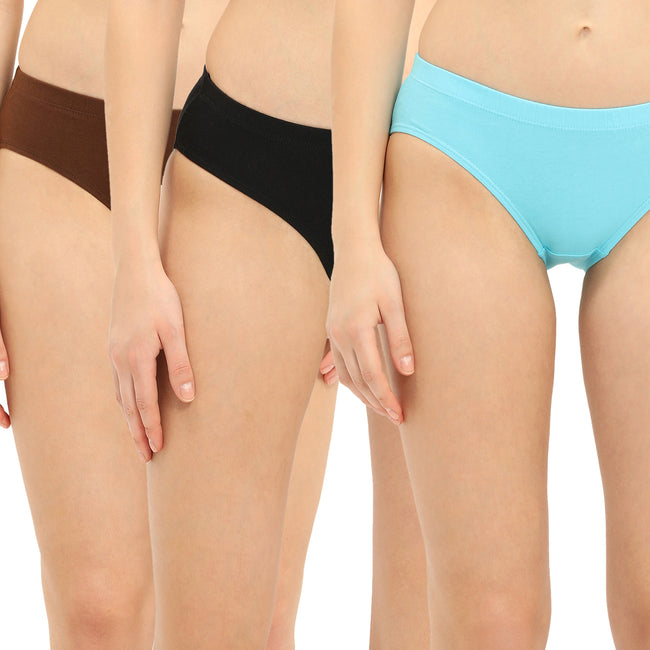 Medium Rise 3/4th Coverage Hipster Panty Pack Of 3