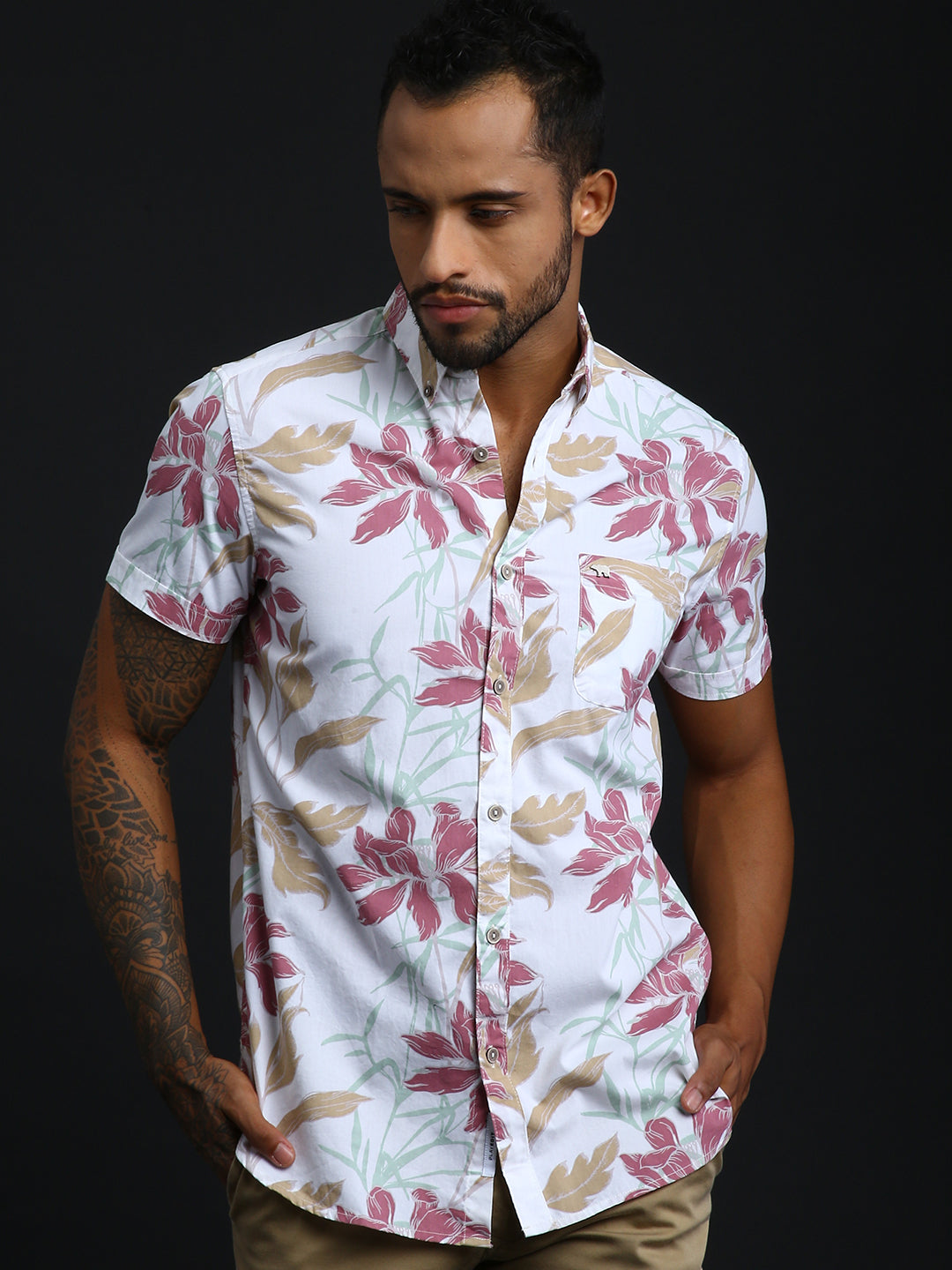 Men White Resort Shirt