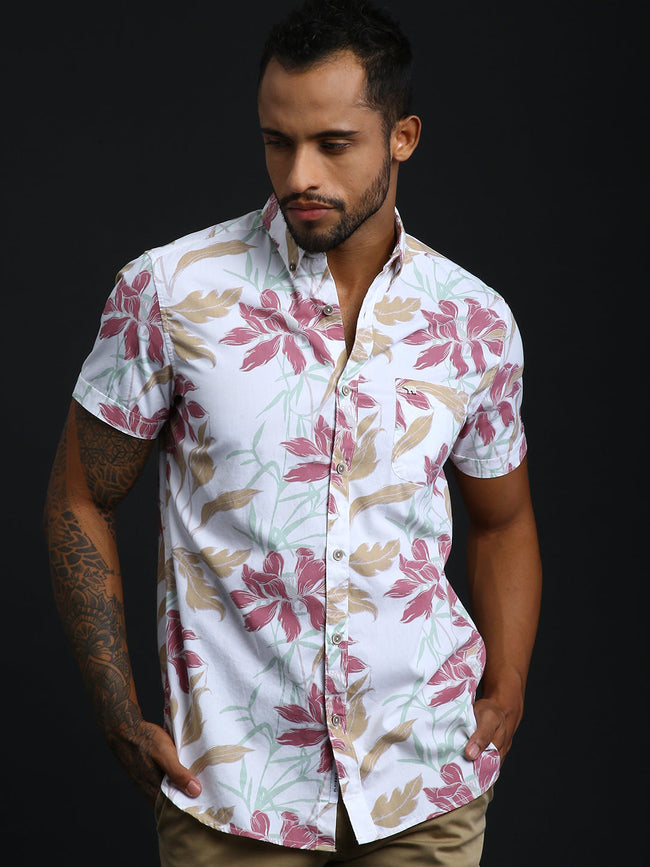 Men White Resort Shirt