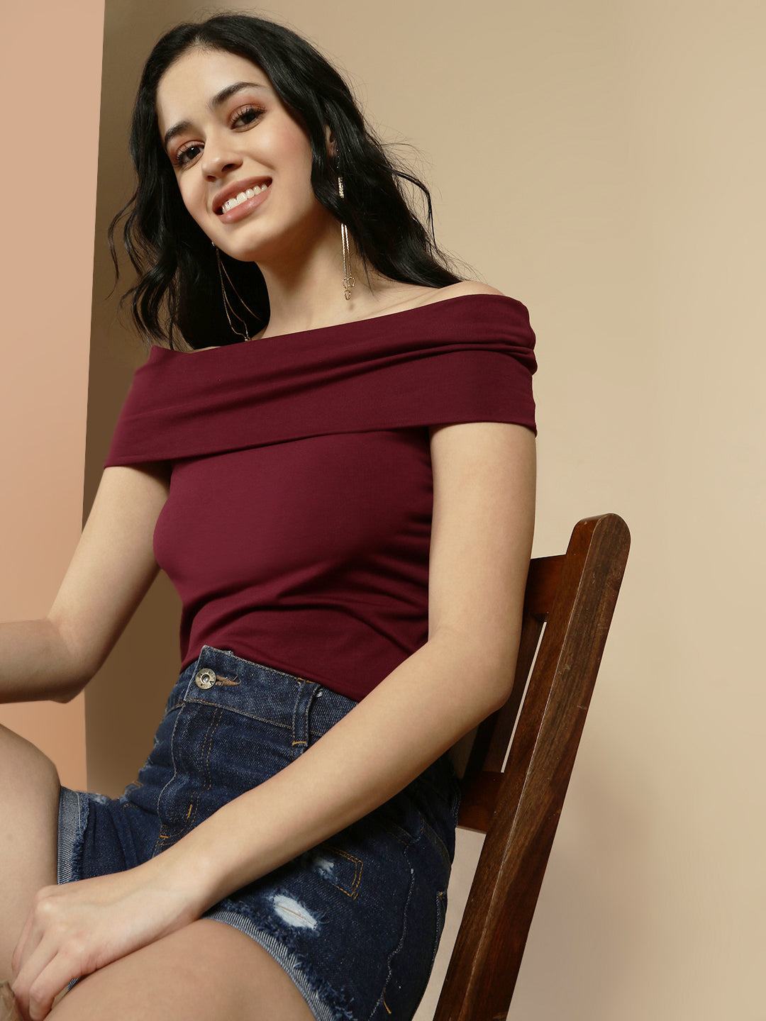 Women Burgundy Sleeveless Top