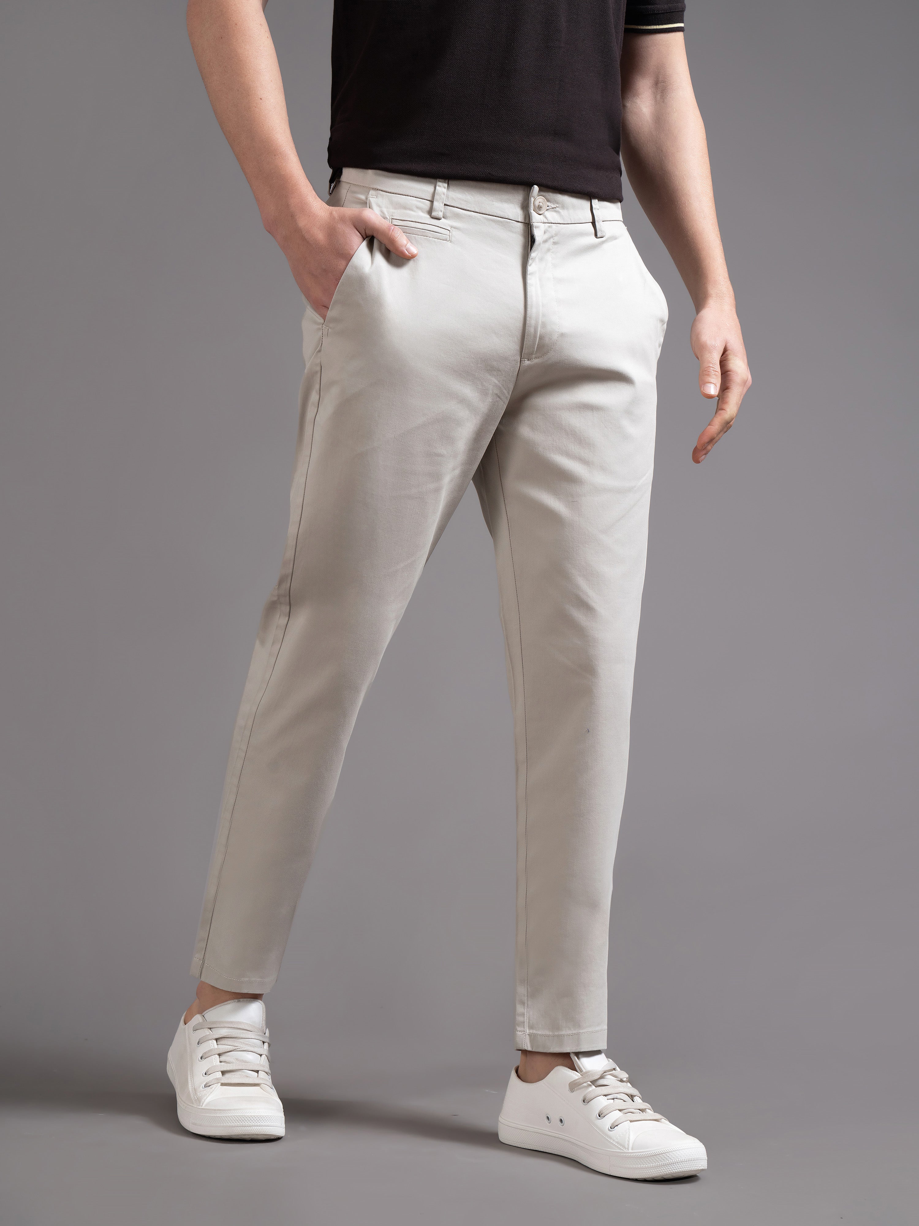 Men Grey Smart Slim Fit Chinos