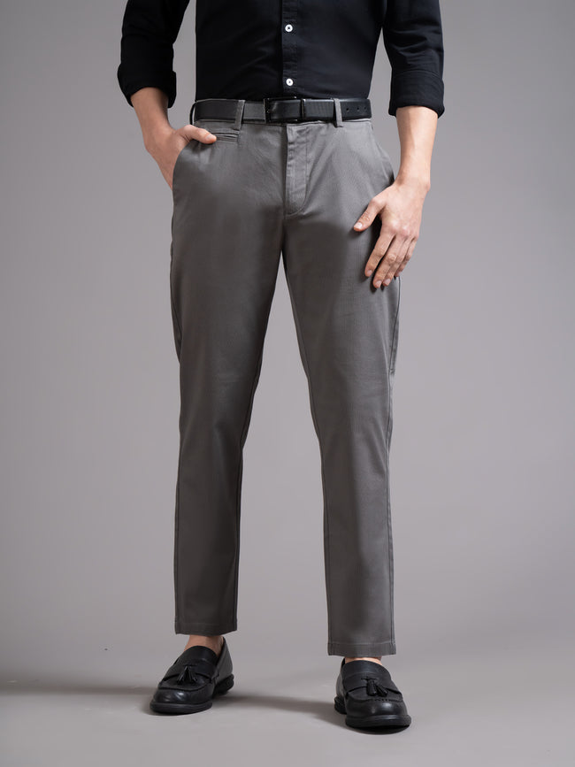 Men Grey Smart Slim Fit Chinos