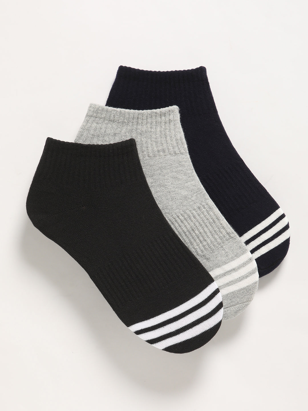 Men Pack of 3 Striped Ankle Length Socks