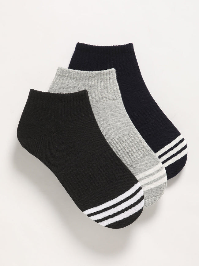 Men Pack of 3 Striped Ankle Length Socks