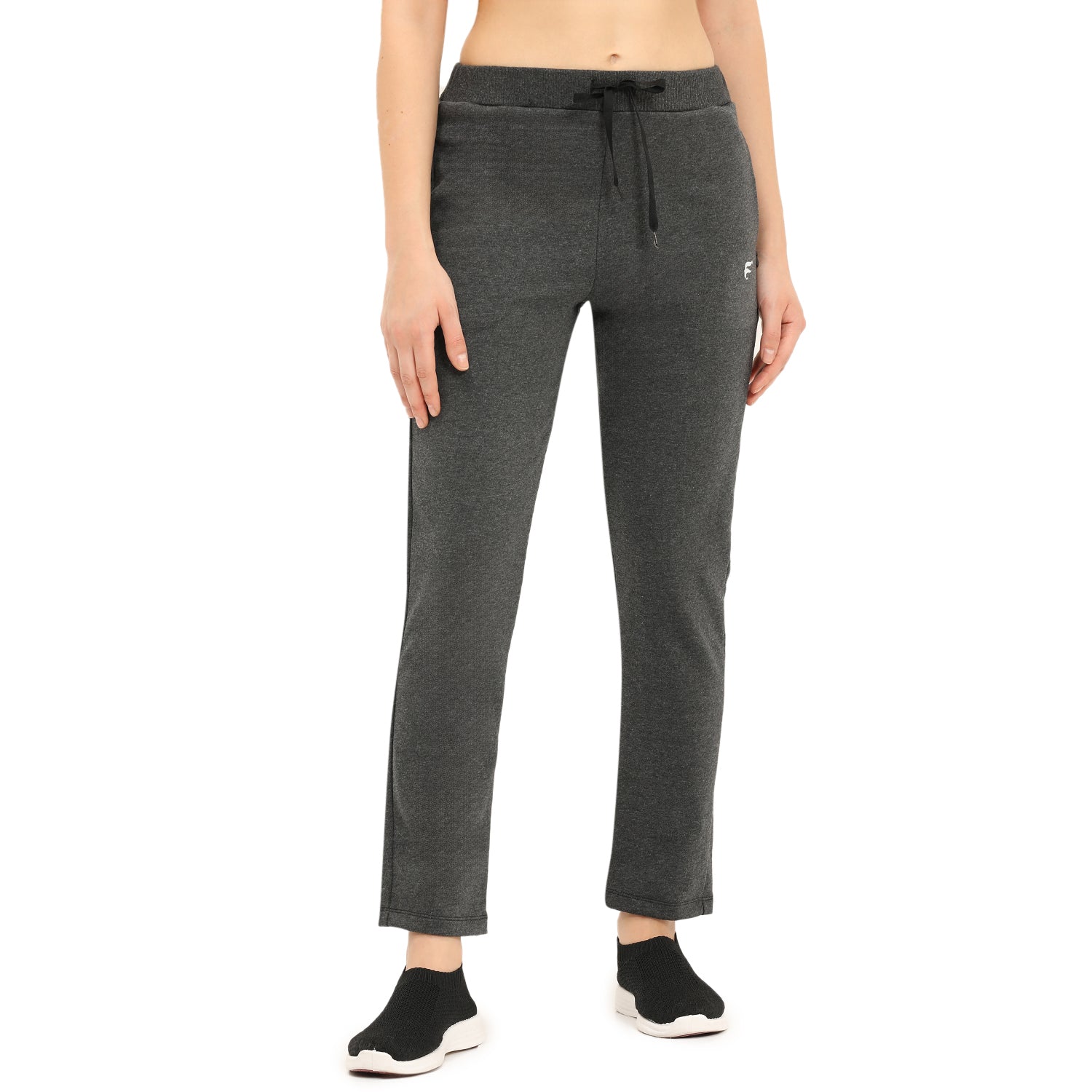 Women Grey Ankle Length Fleece Track Pant