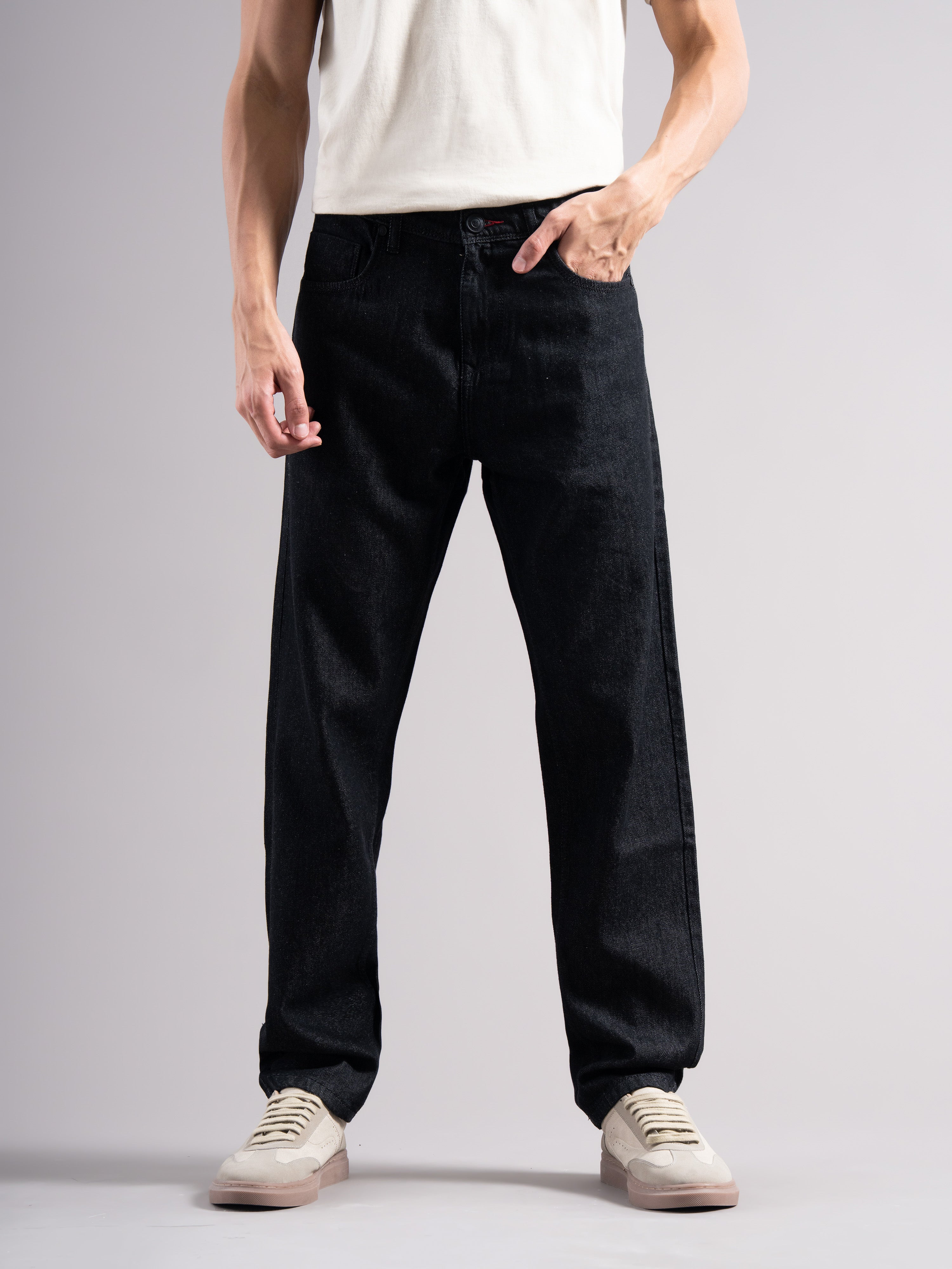 Men Black Regular Fit Jeans
