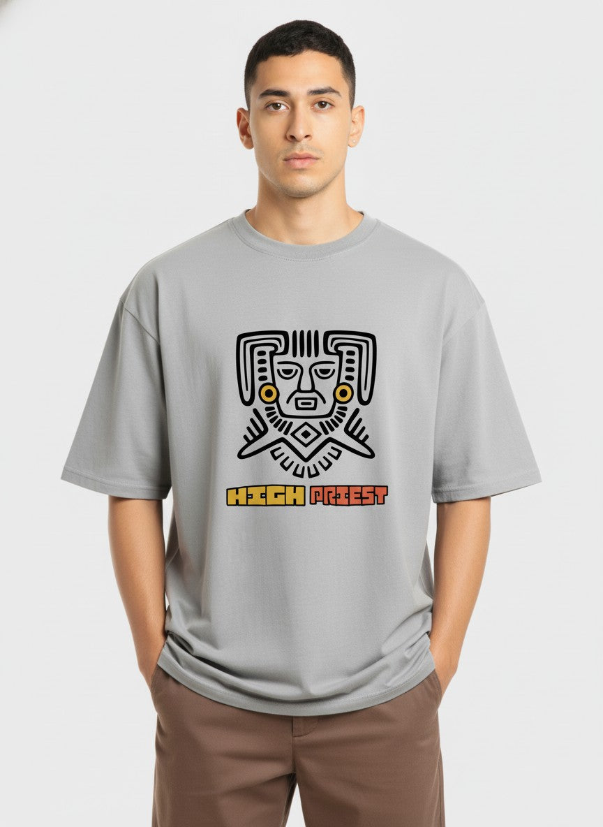 Men Oversized Cotton Tribal T-Shirt