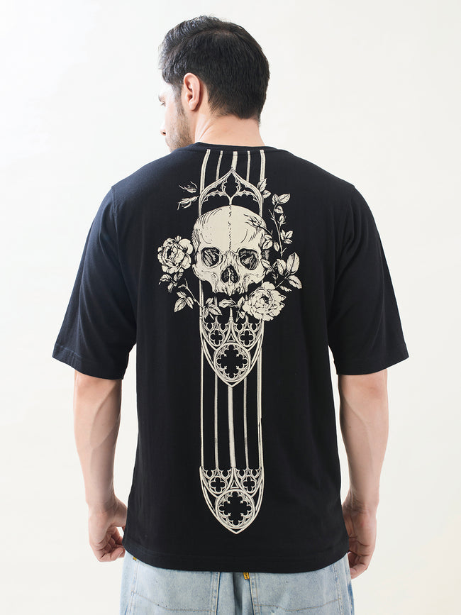 Men Black Cotton Oversized T-Shirt