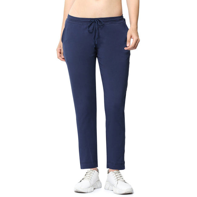 Women Navy Ankle Length Track Pant