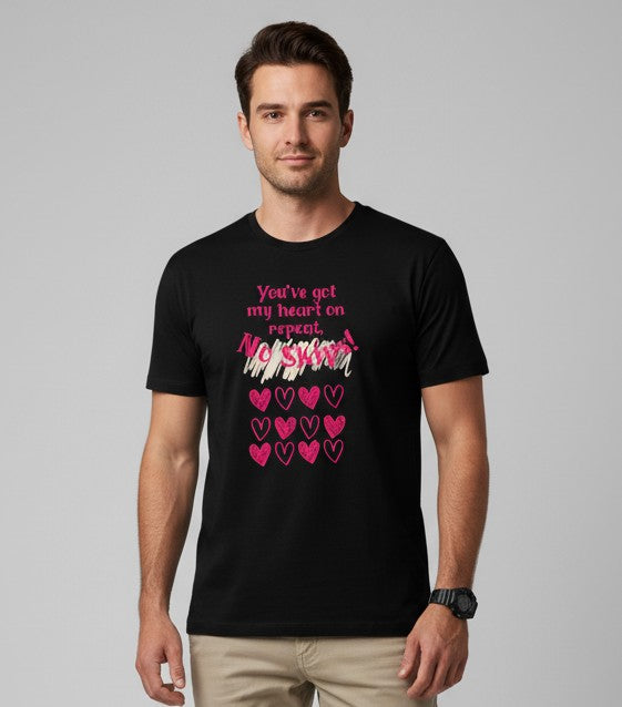Men Printed Black Cotton Tshirt