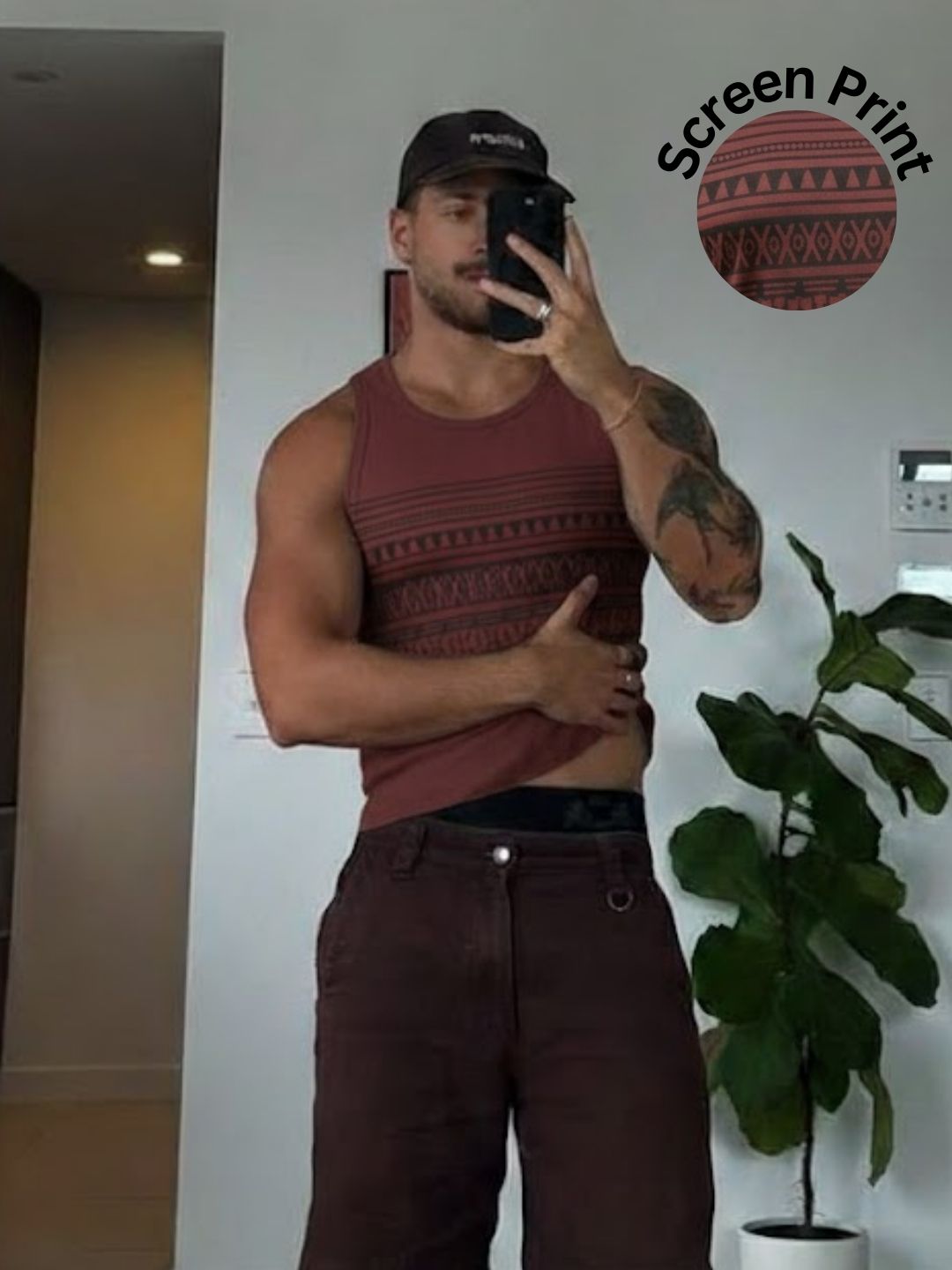 Men Maroon Printed GYM T-shirt