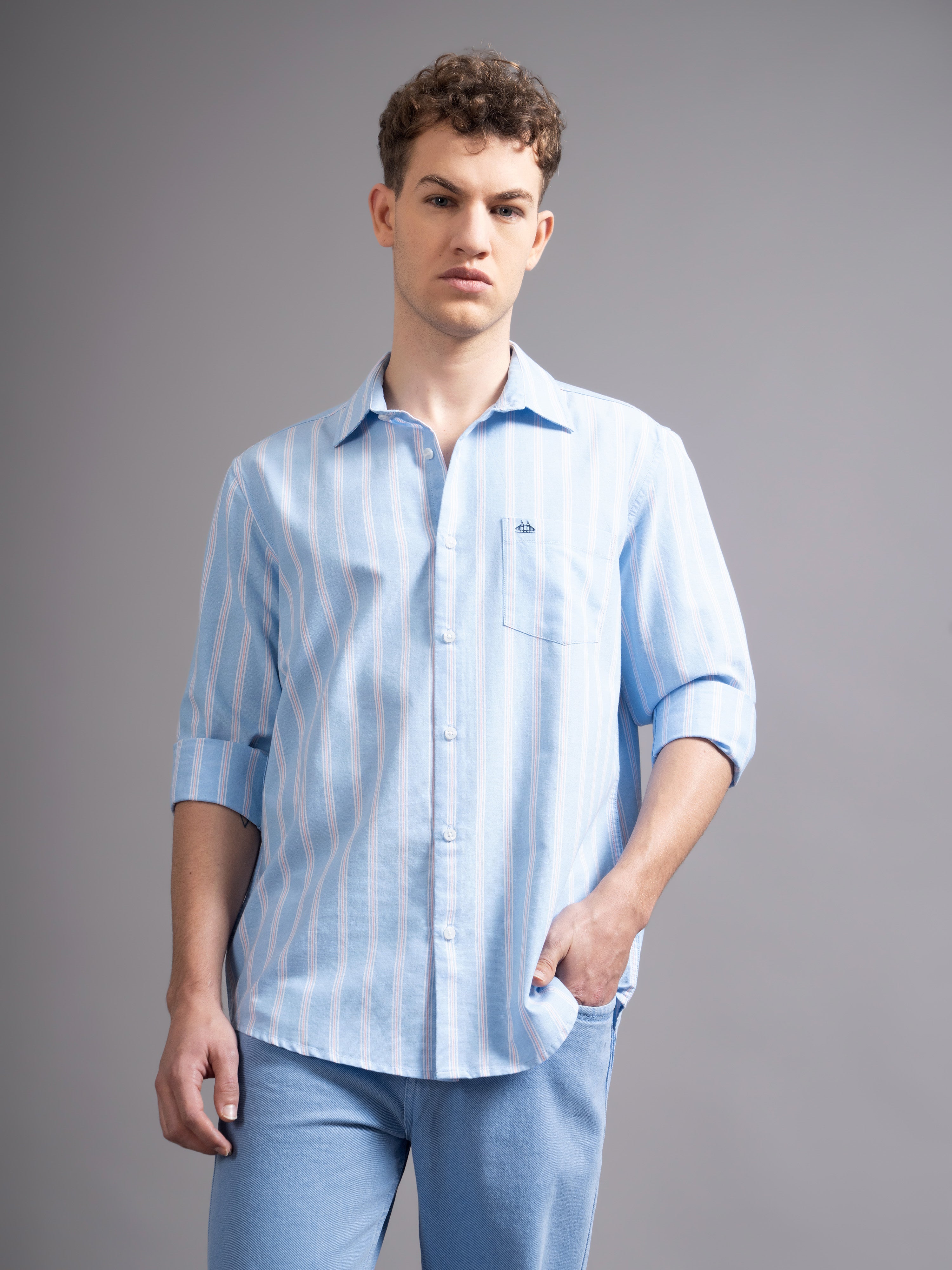 Men Blue Casual Shirt