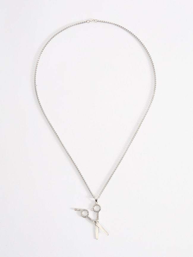 Men Scissor Pendant Chain With Lobster Closure