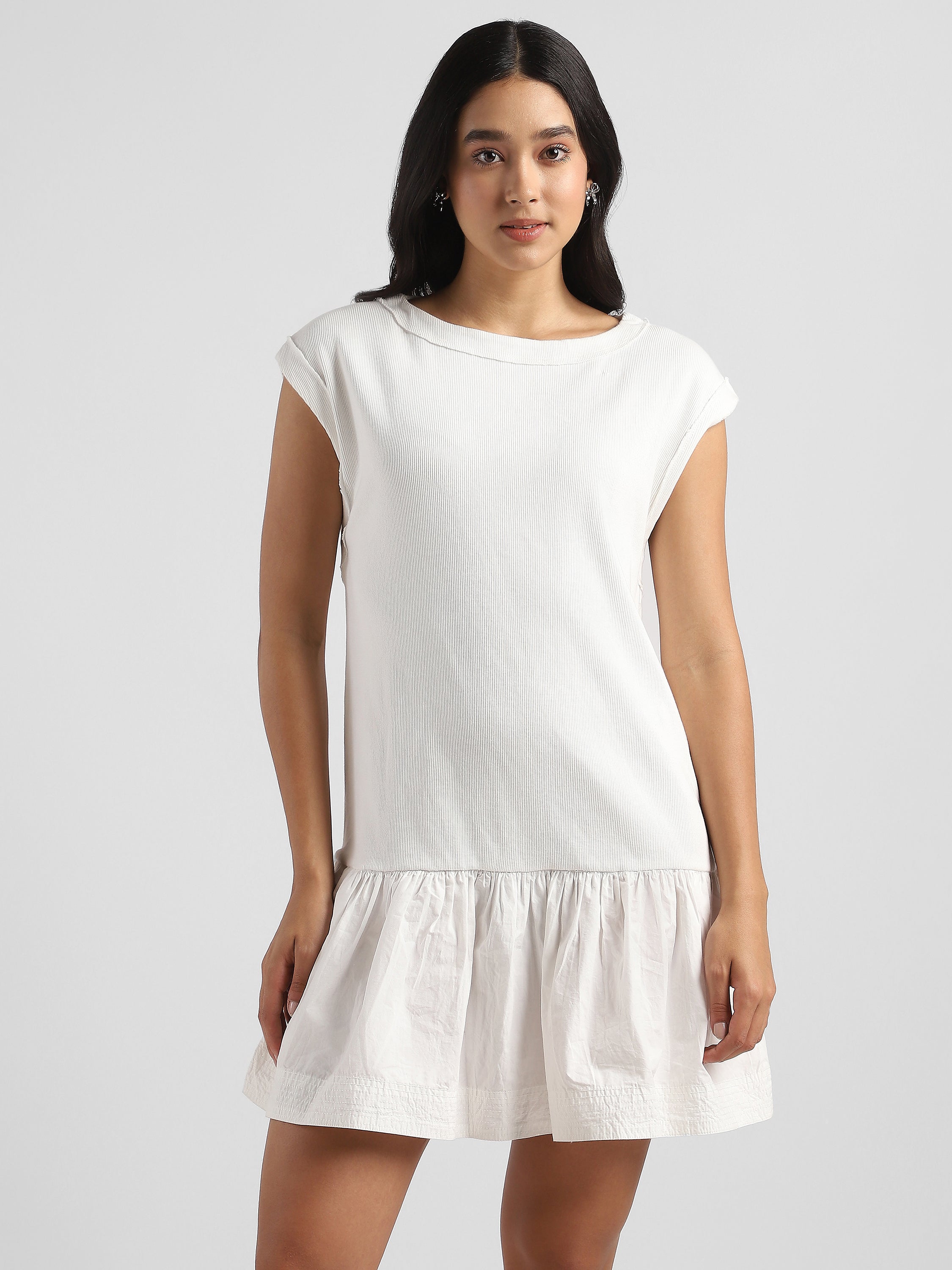 Women White Peplum Dress