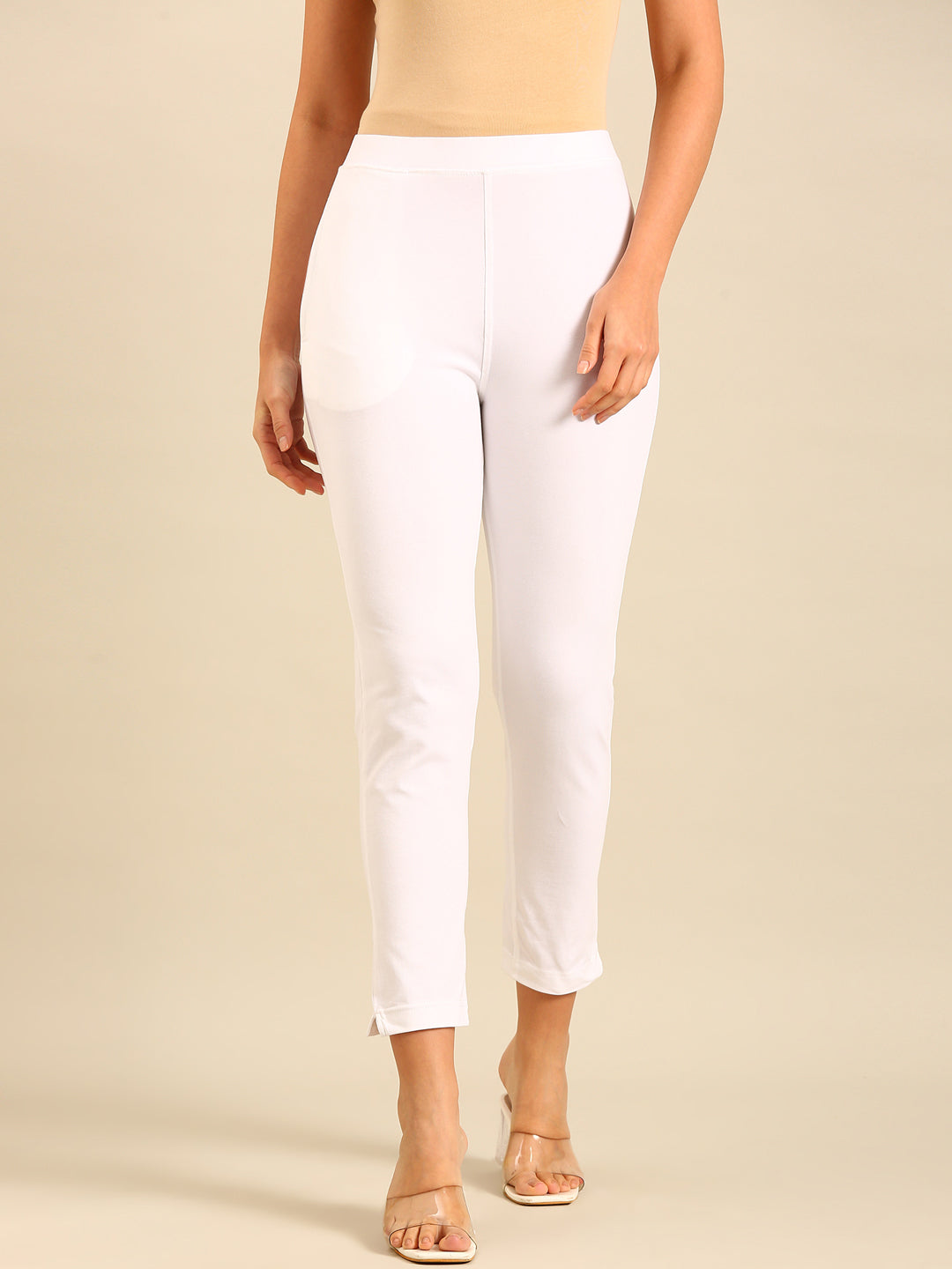 Women White Casual Pants