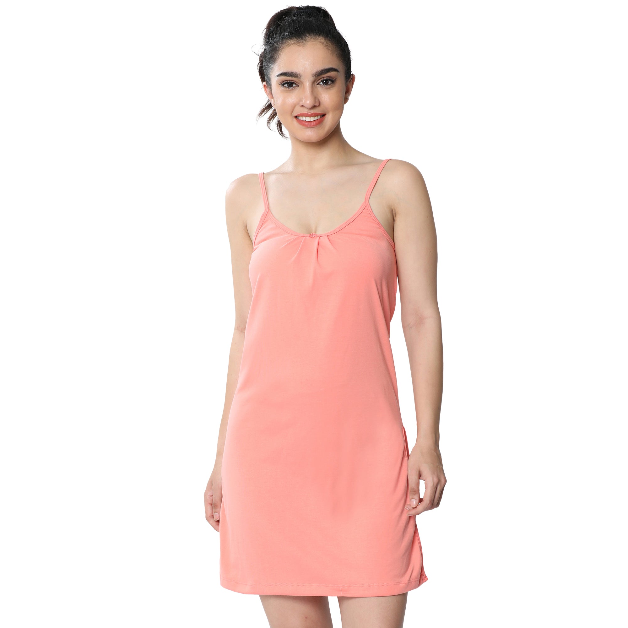 Relaxed Fit Scoop Neck Thigh Length Kurta Slip