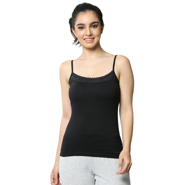 Contour Fit Round Neck Short Length Lace Camisole