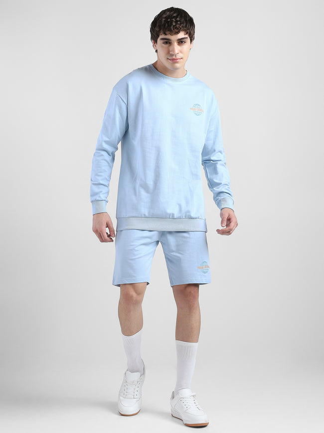 Men Blue Oversized Co-ord Set