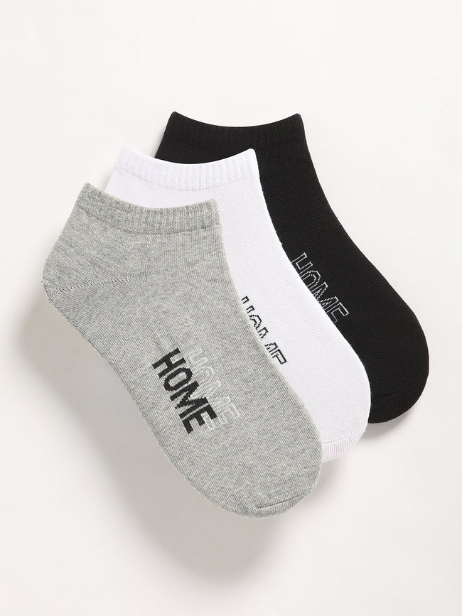 Men Pack of 3 Printed Ankle Length Socks