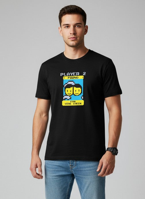 Men Printed Black Cotton Tshirt