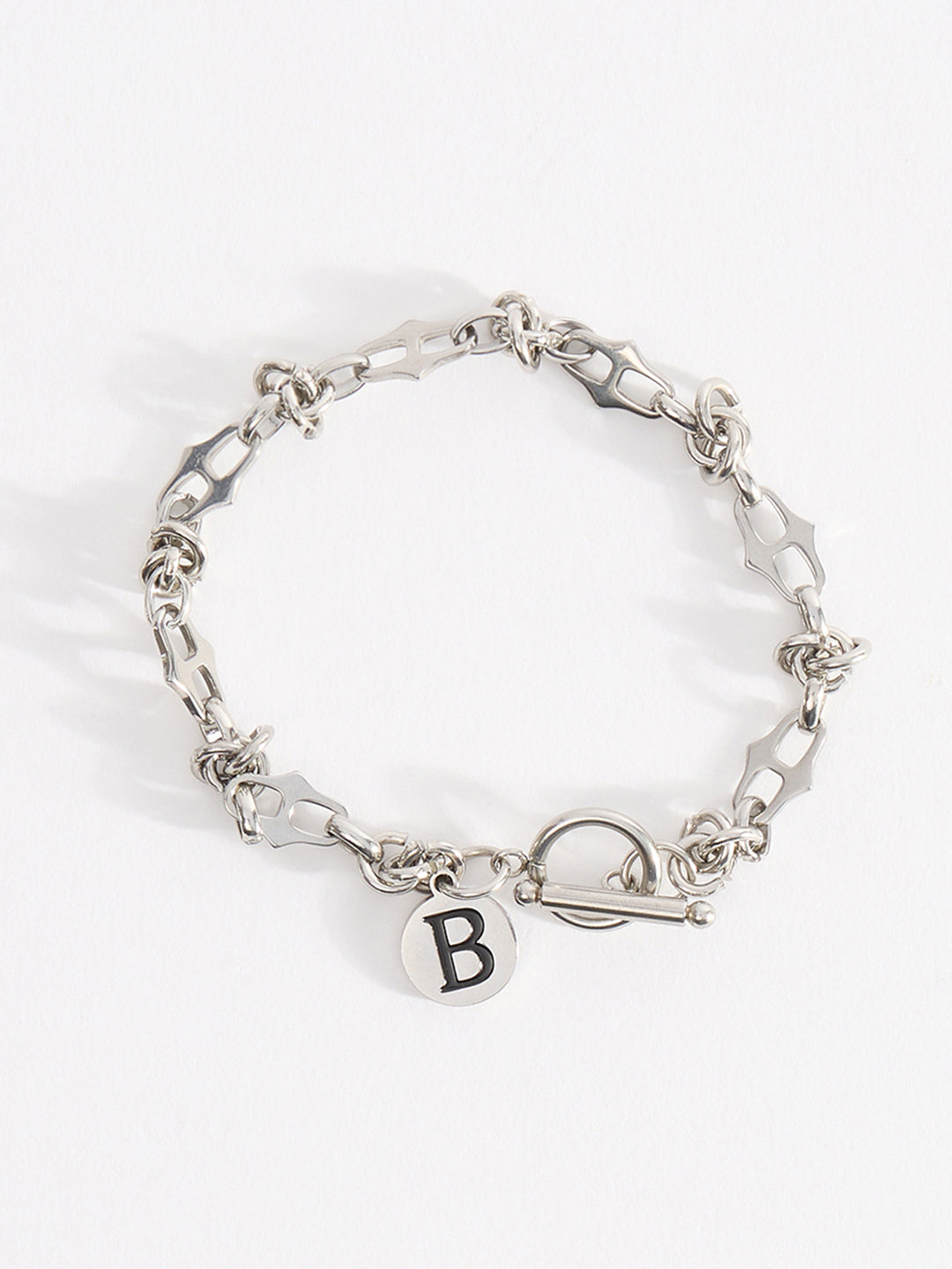 Men Stainless Steel Braclet With Toggle Clasp Closure