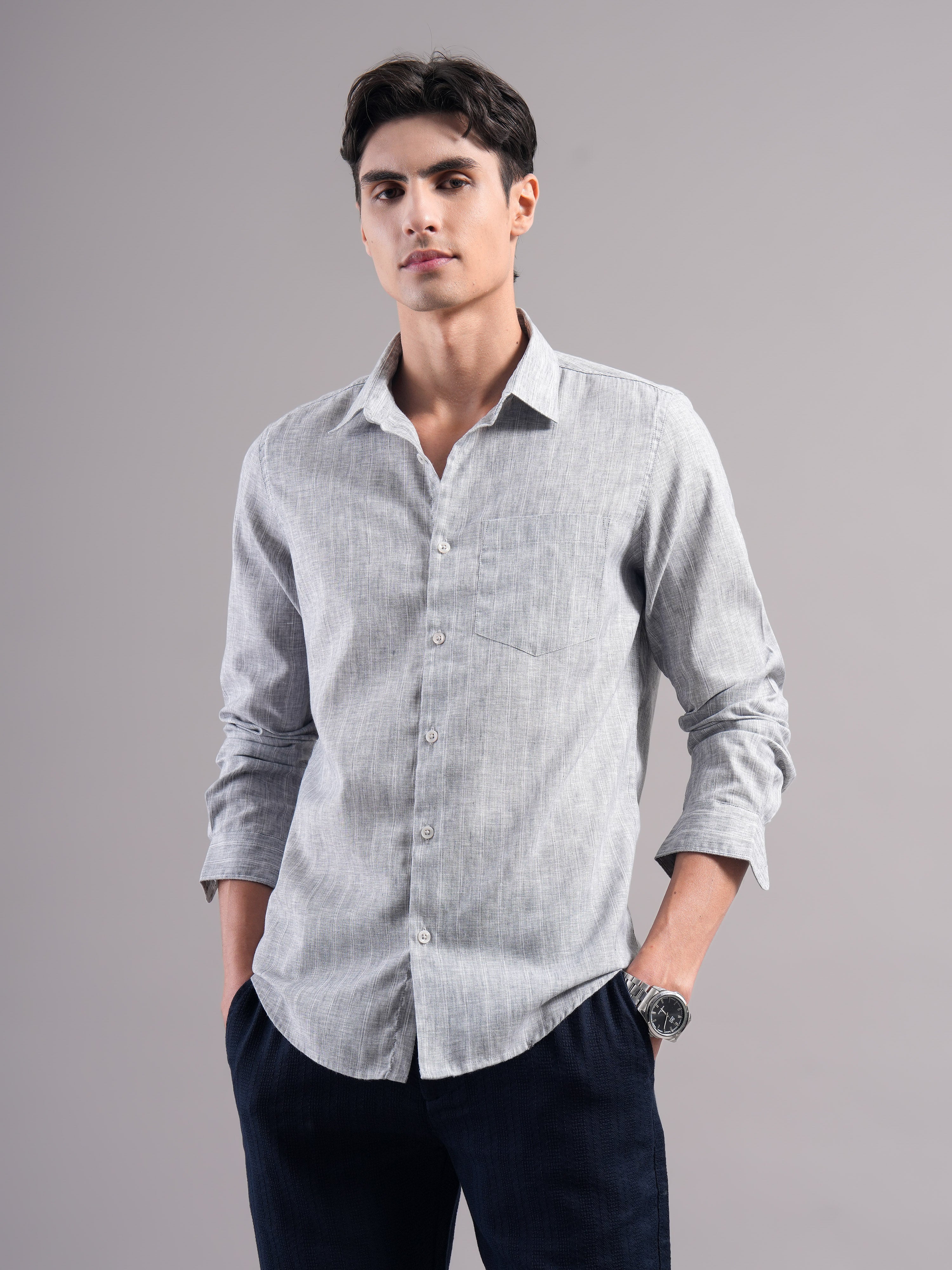 Men Polycotton Striped Shirts