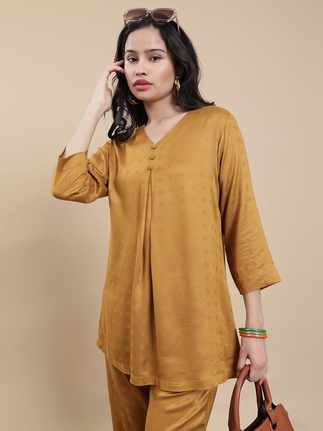 Women Mustard Casual Top