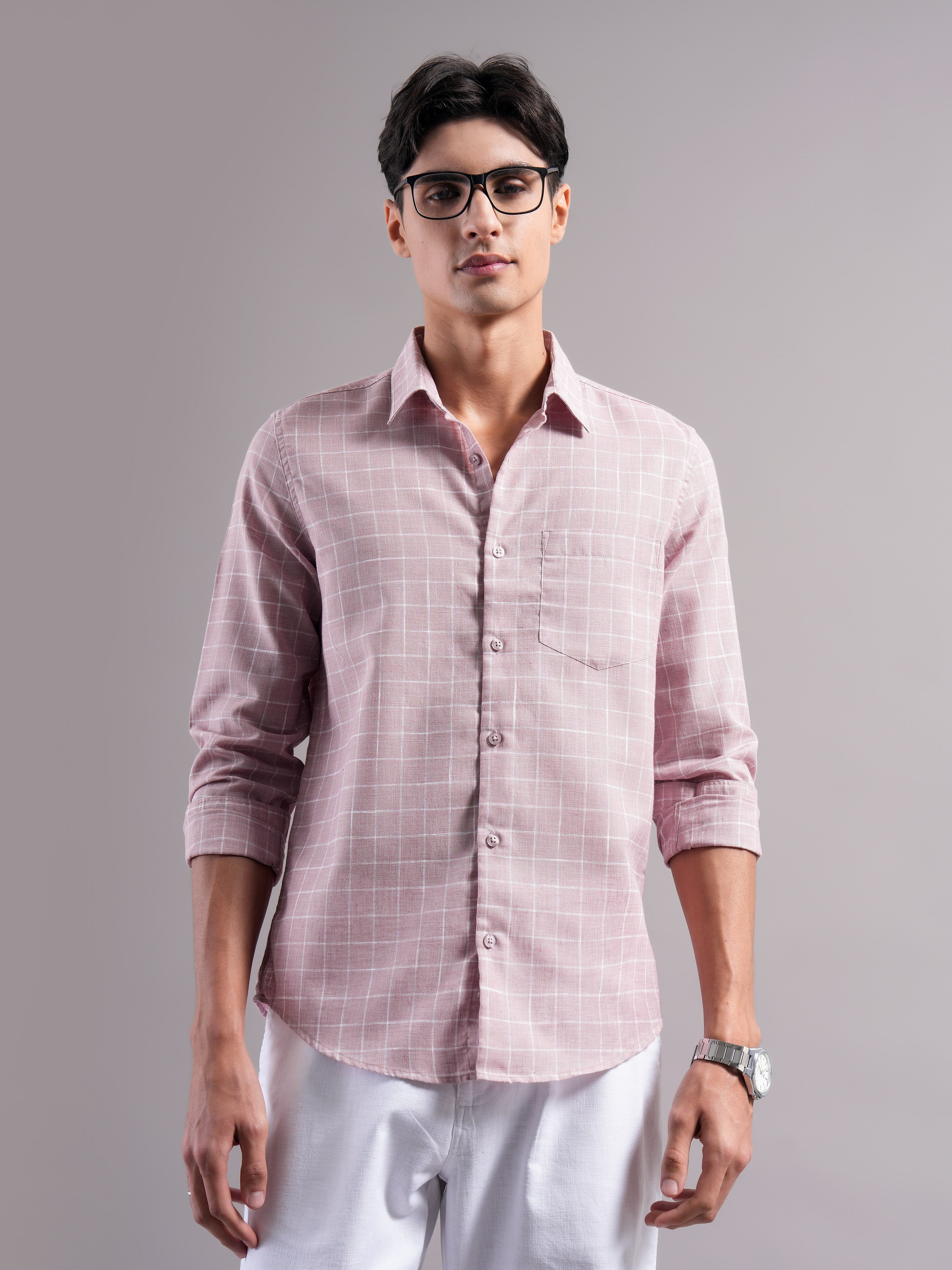 Men Polycotton Checked Shirts