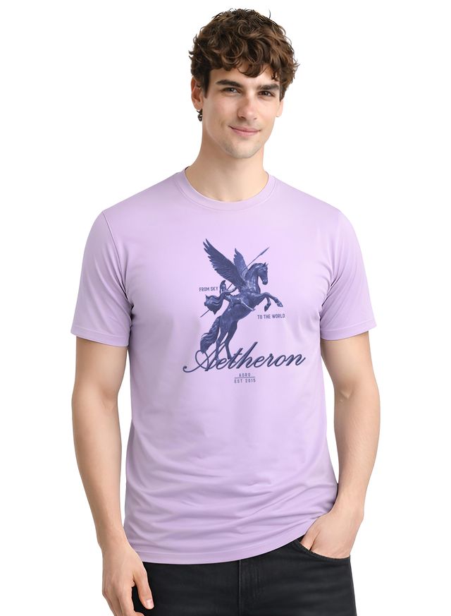 Men Lavender Graphic Printed T-Shirt