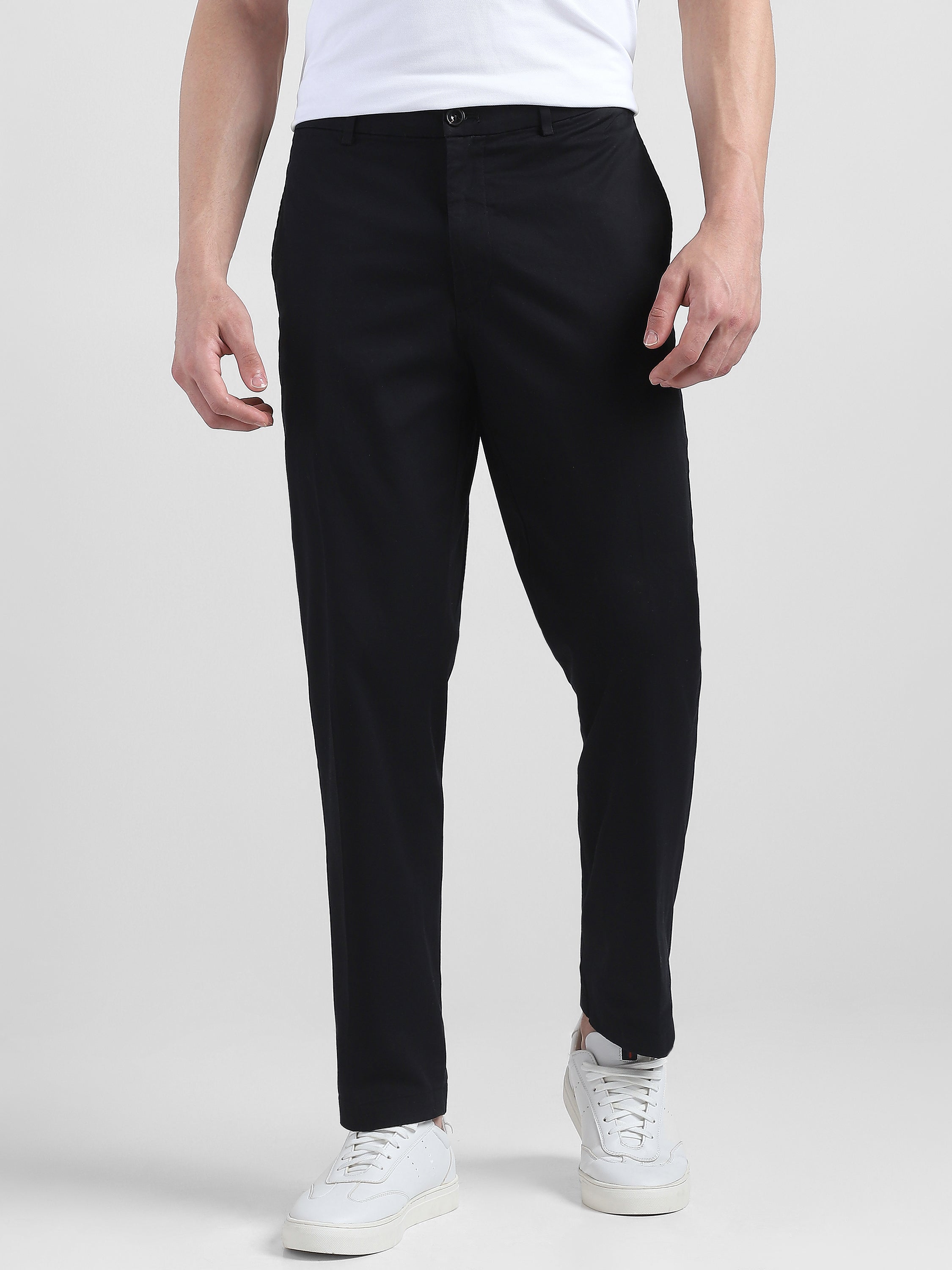 Men Black Semi-Formal Trouser