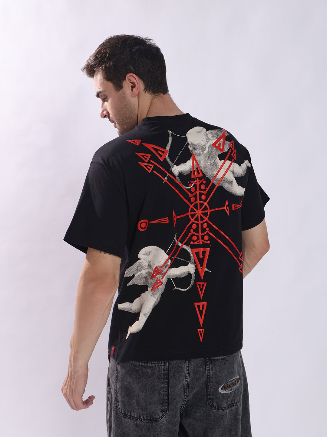 Men Black Cotton Oversized T-Shirt