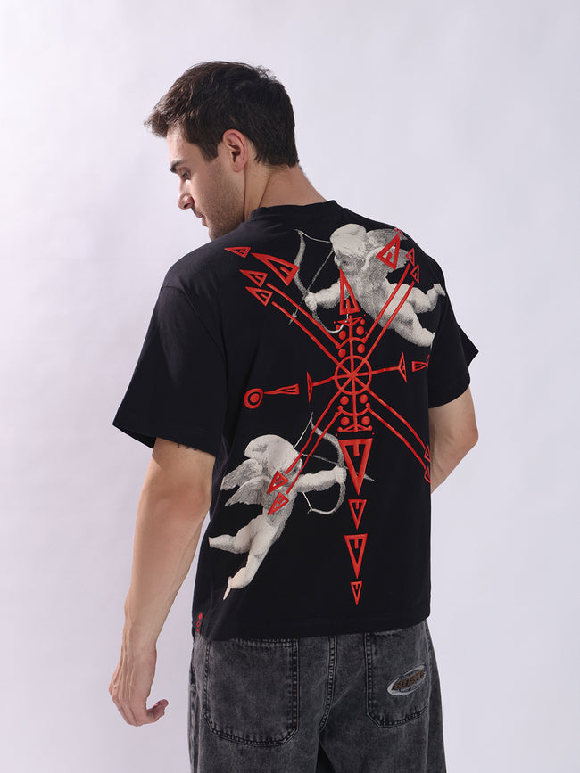 Men Black Cotton Oversized T-Shirt