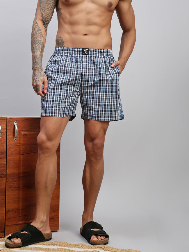 Men Checked Cotton Boxer Shorts