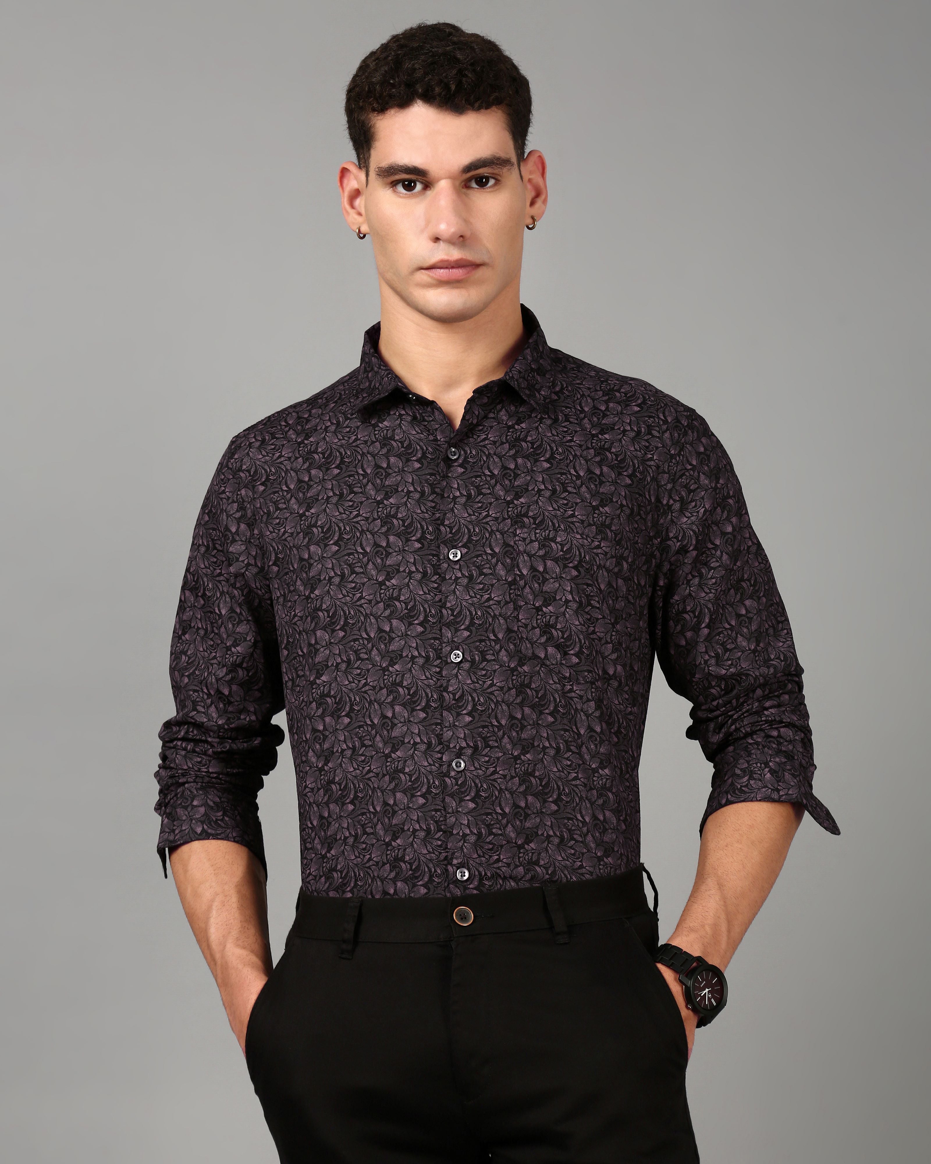 Men Brown Slim Fit Shirt
